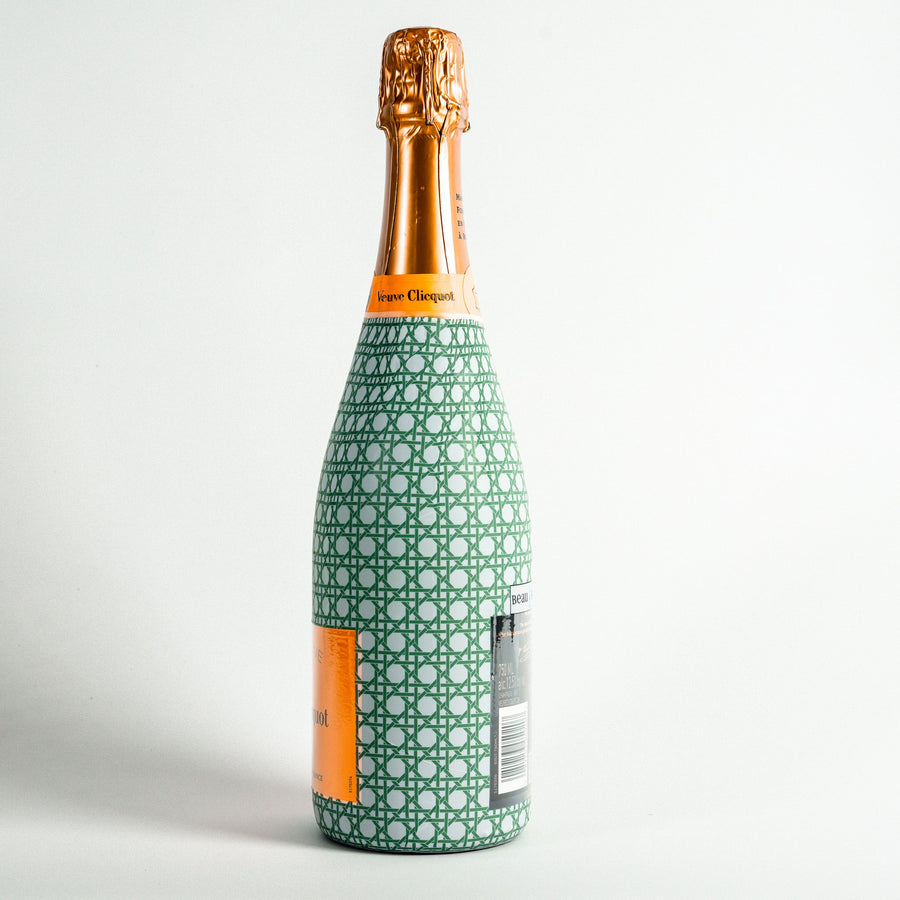 Sage and White Cane – Champagne Collection Bottle Wrap on Champagne Bottle
