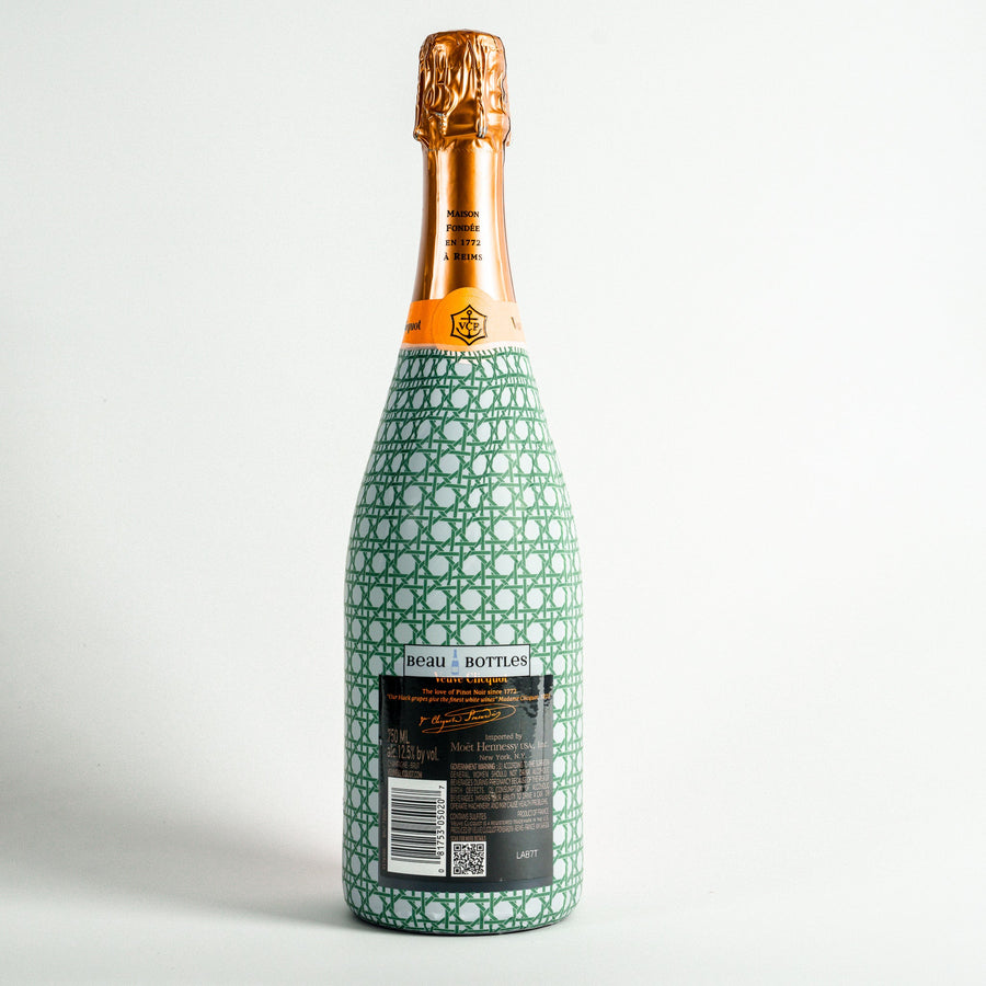 Sage and White Cane – Champagne Collection Bottle Wrap on Champagne Bottle