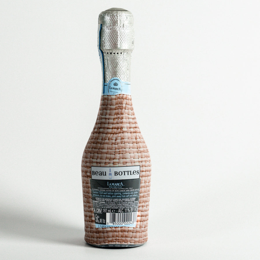 Beau Bottles Honey Rattan Weave - MINI Prosecco Collection - Six Pack