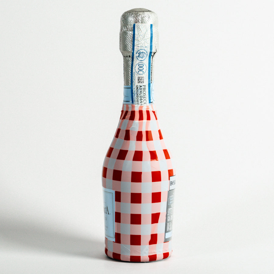 Beau Bottles Red and White Gingham - MINI Prosecco Collection - Six Pack
