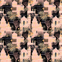 Thumbnail for Preppy Halloween Haunted House Bottle Wrap on Champagne Bottle