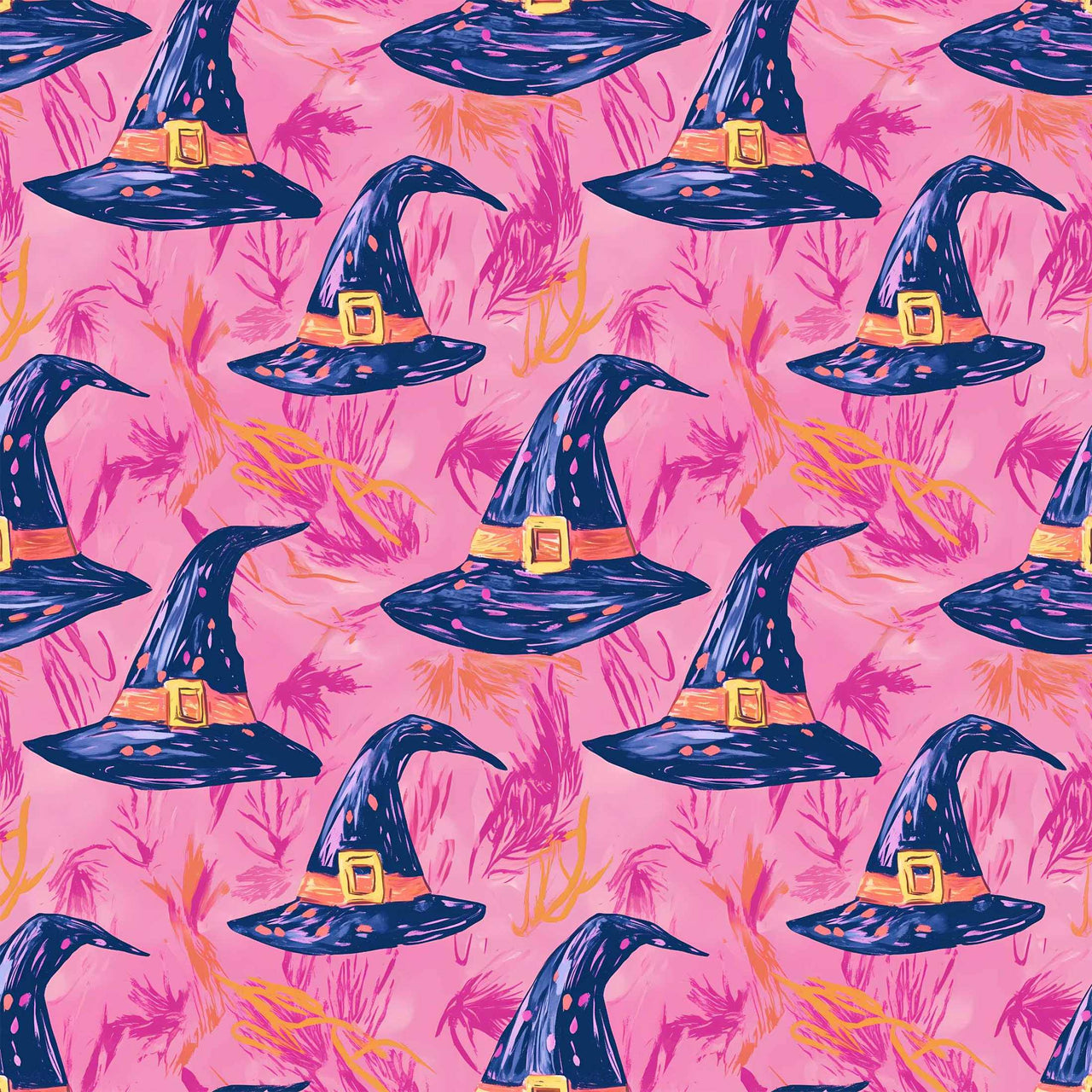 Preppy Halloween Witch Hats Bottle Wrap on Champagne Bottle
