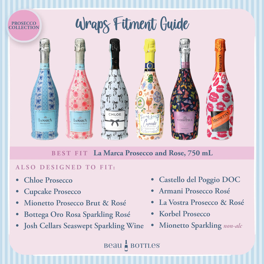 Limited Edition Large Conversational Hearts Prosecco Bottle Wrap