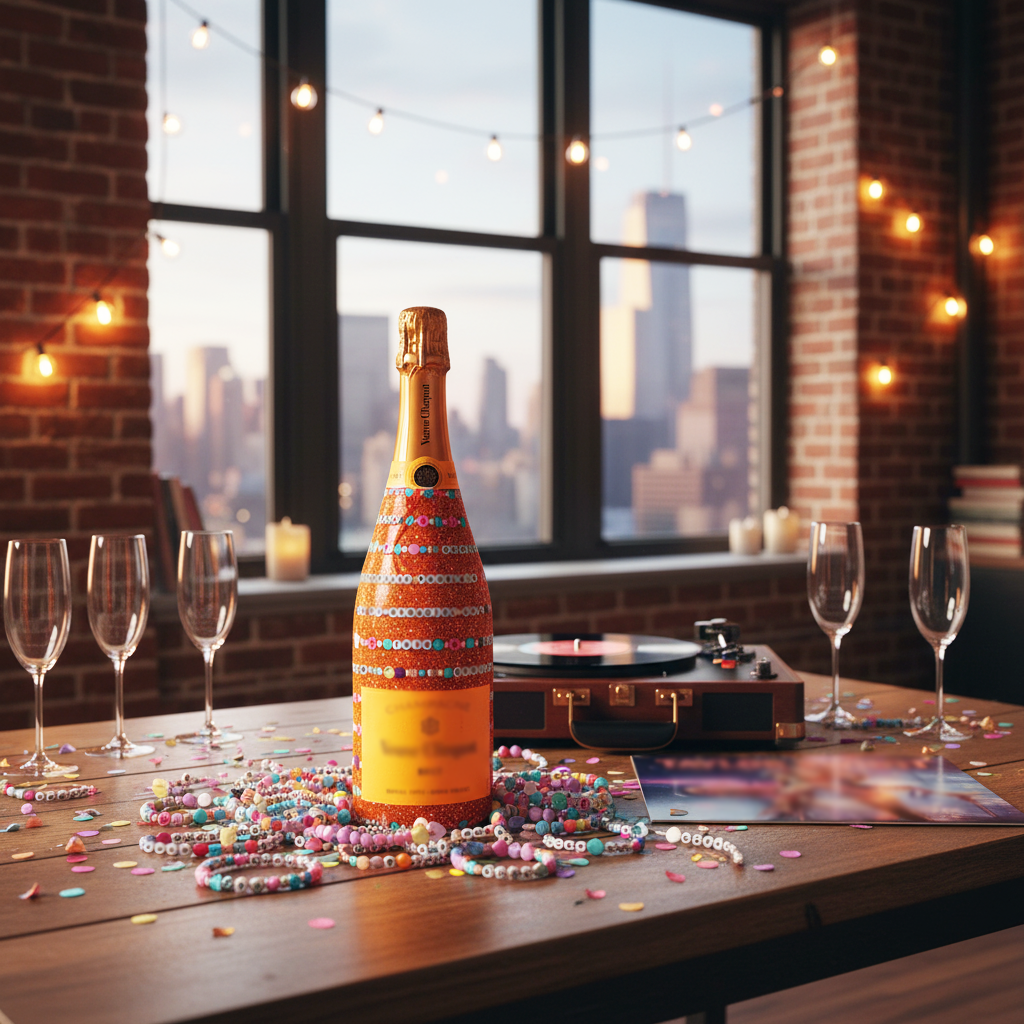 Friendship Bracelets Bottle Wrap on Champagne Bottle