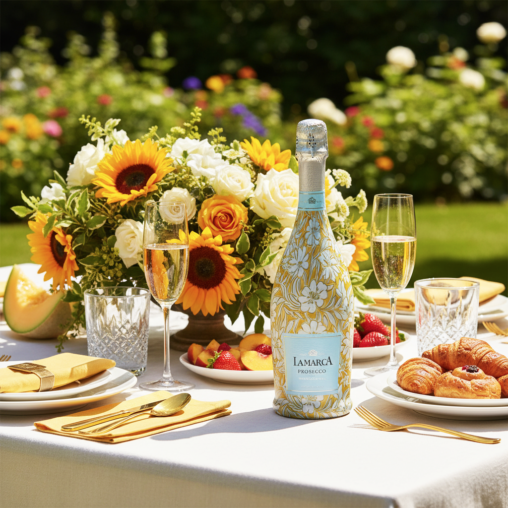 Beau Bottles Grandmillennial Gold Flower - Prosecco Collection