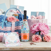 Thumbnail for Hamptons Cottage Garden Bottle Wrap on Champagne Bottle