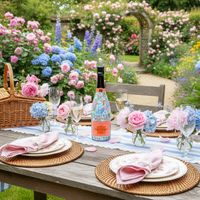 Thumbnail for Hamptons Cottage Garden Bottle Wrap on Champagne Bottle