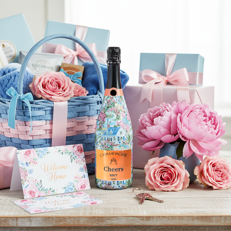 Hamptons Cottage Garden Champagne Bottle Wrap