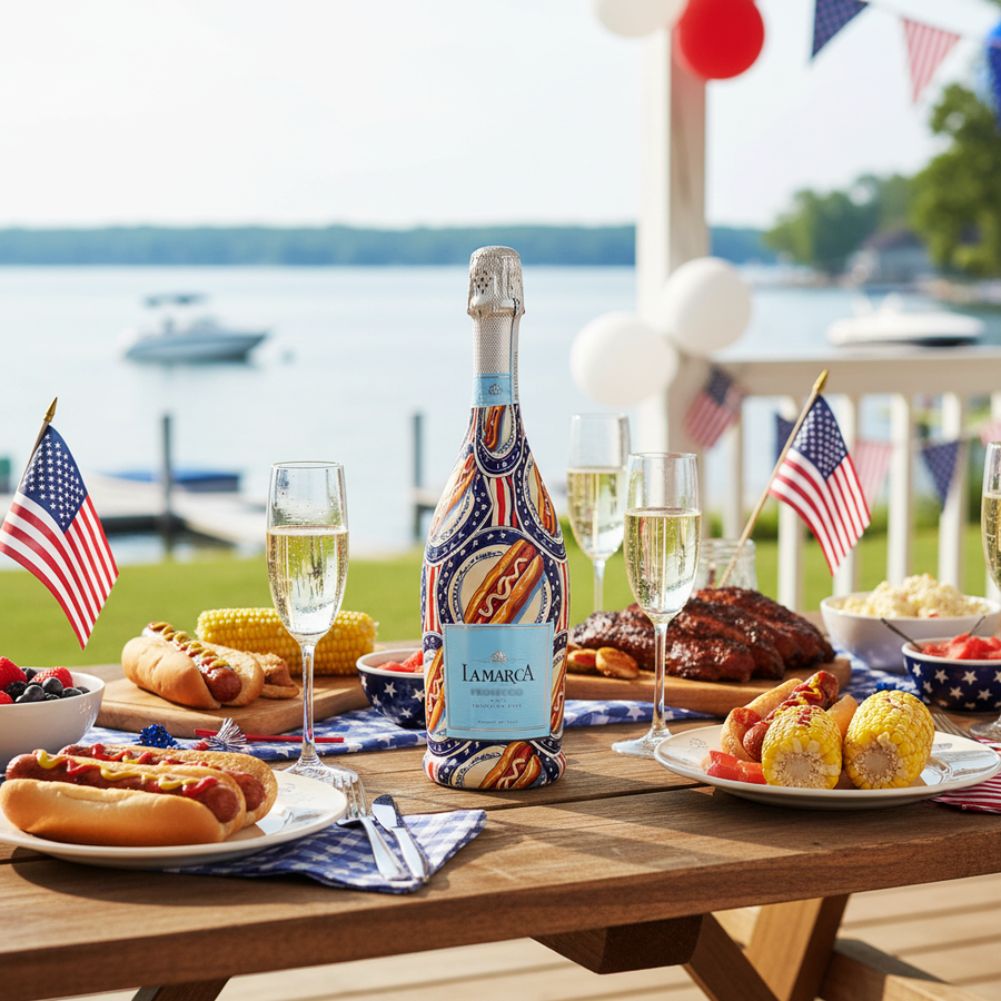 Summer Hot Dog Bottle Wrap on La Marca Prosecco