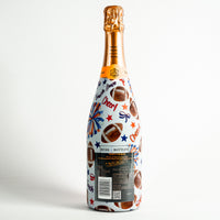 Thumbnail for Blue and Orange Game Day Bottle Wrap on Champagne Bottle