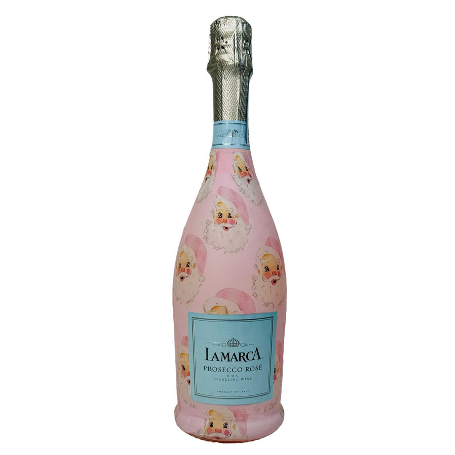 Beau Bottles Limited Edition Watercolor Pink Santa- Prosecco Collection