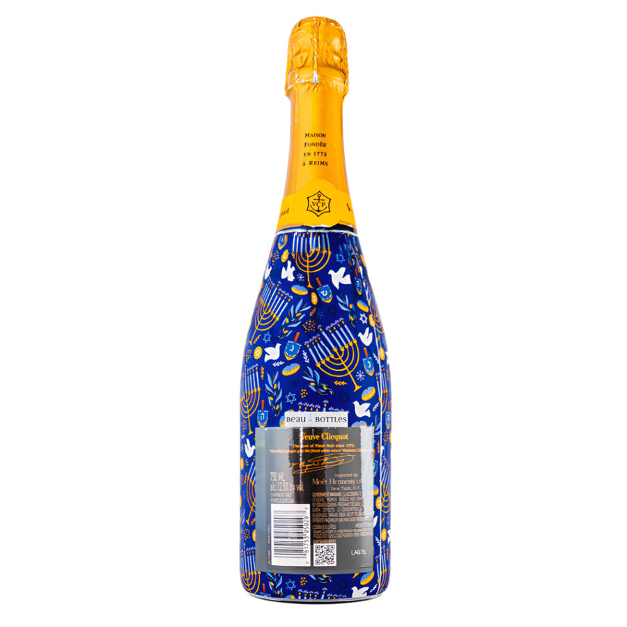 Limited Edition Hanukkah Bottle Wrap on Champagne Bottle