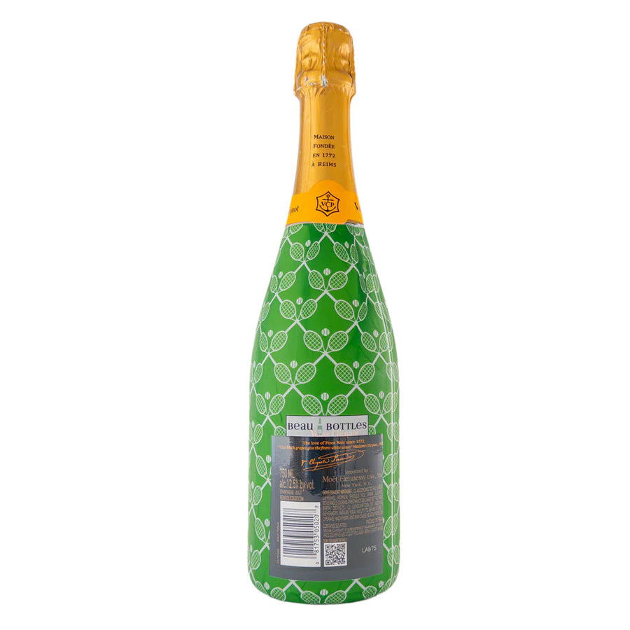Preppy Tennis Match Bottle Wrap on Champagne Bottle
