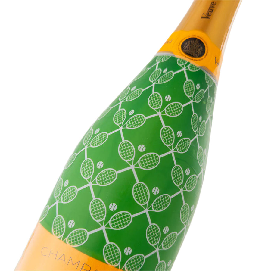 Preppy Tennis Match Bottle Wrap on Champagne Bottle