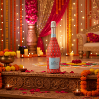 Thumbnail for Beau Bottles Indian Red Leaf Blockprint- Prosecco Collection