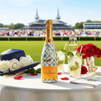 Thumbnail for Rosanne Beck Kentucky Derby Champagne Bottle Wrap bottle wrap on a Veuve Clicquot champagne bottle (view 2)