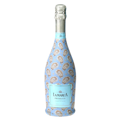 Charleston Tide Prosecco Bottle Wrap bottle wrap on a La Marca prosecco bottle