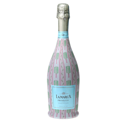 Dinks & Drinks Prosecco Bottle Wrap bottle wrap on a La Marca prosecco bottle