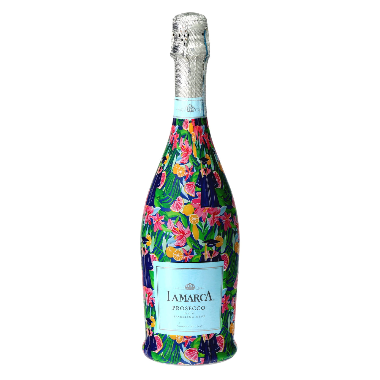 Floral Graduation Prosecco Bottle Wrap