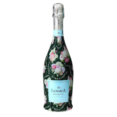 Engaged Era Prosecco Bottle Wrap bottle wrap on a La Marca prosecco bottle