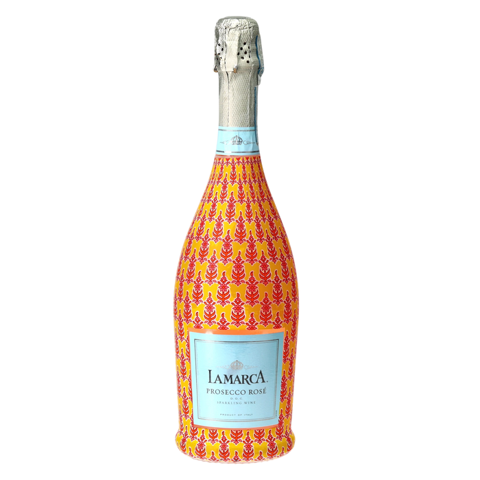 Indian Yellow Leaf Blockprint Prosecco Bottle Wrap — 360 view