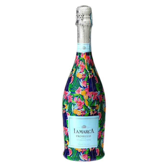 Floral Graduation Prosecco Bottle Wrap — 360 view