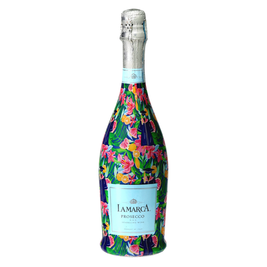 Floral Graduation Prosecco Bottle Wrap — 360 view
