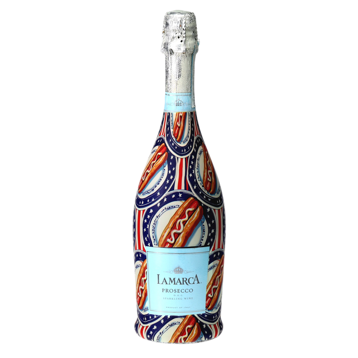 Summer Hot Dog Prosecco Bottle Wrap — 360 view