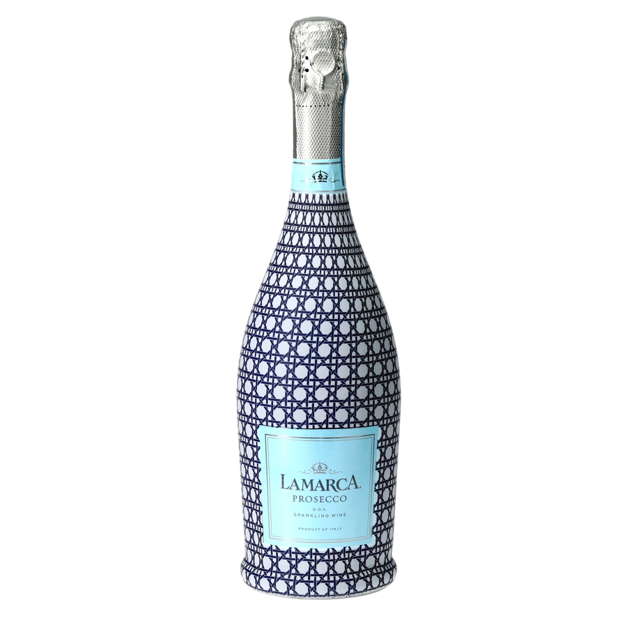 Beau Bottles Navy and White Cane - Prosecco Collection — 360 view