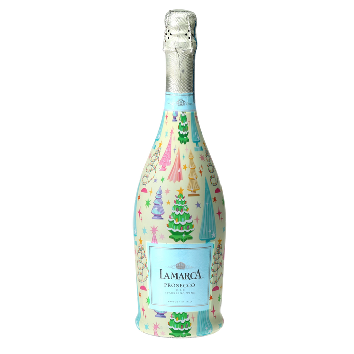 Timeless Christmas Trees Prosecco Bottle Wrap — 360 view