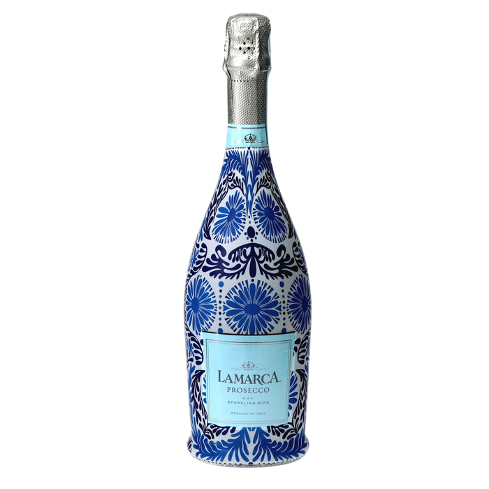 Sheridan French Collection - Navy Jardin Prosecco Bottle Wrap — 360 view