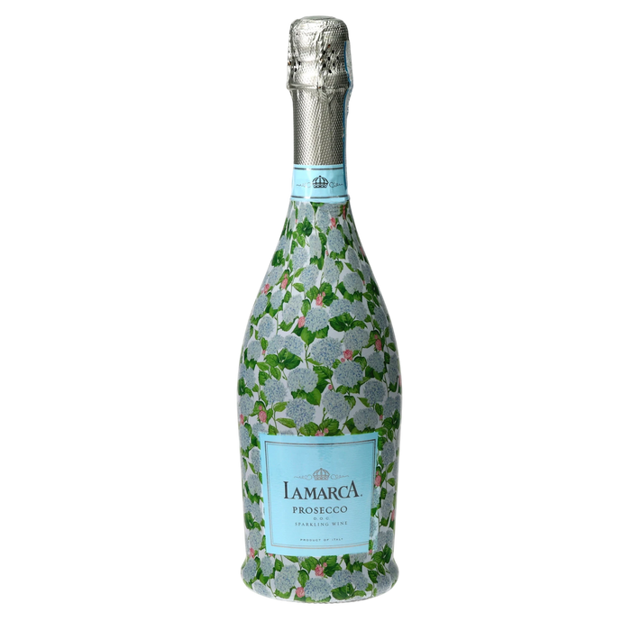 Sheridan French Collection - Classic Hydrangea Prosecco Bottle Wrap — 360 view