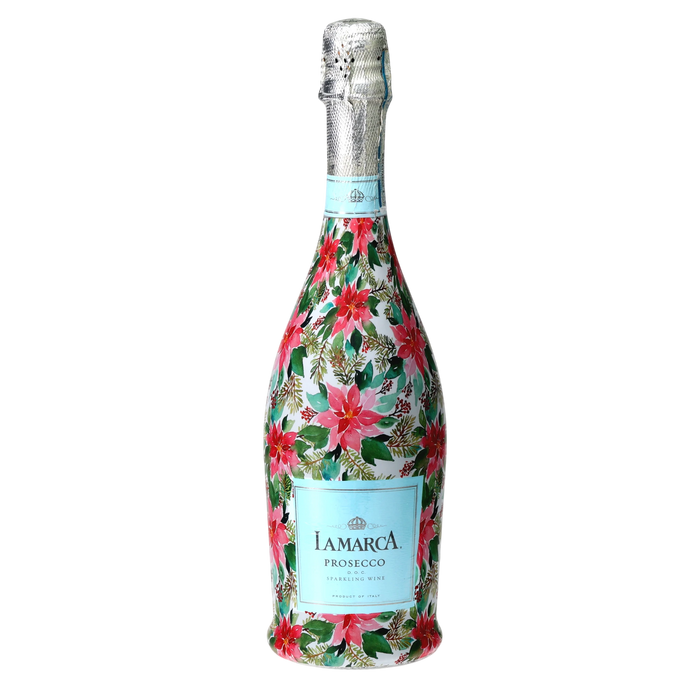 Holiday Bloom Prosecco Bottle Wrap — 360 view