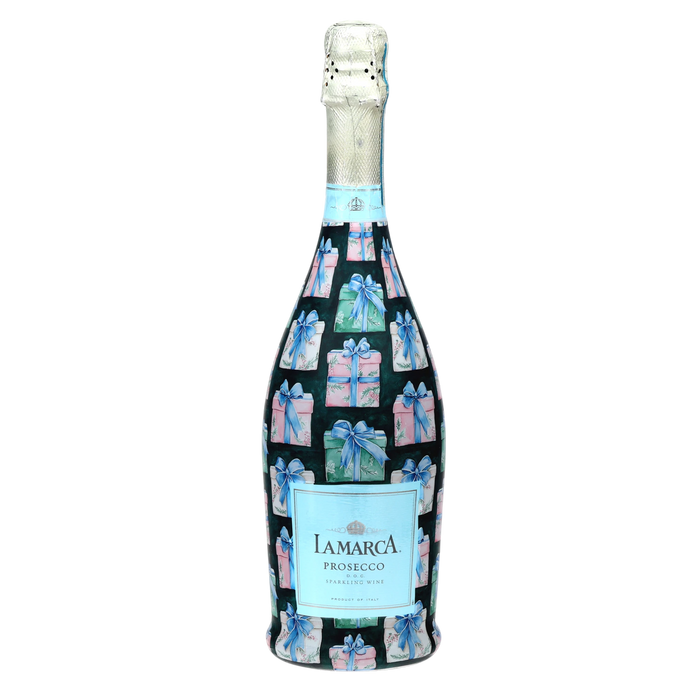 The Gift of Christmas Prosecco Bottle Wrap — 360 view
