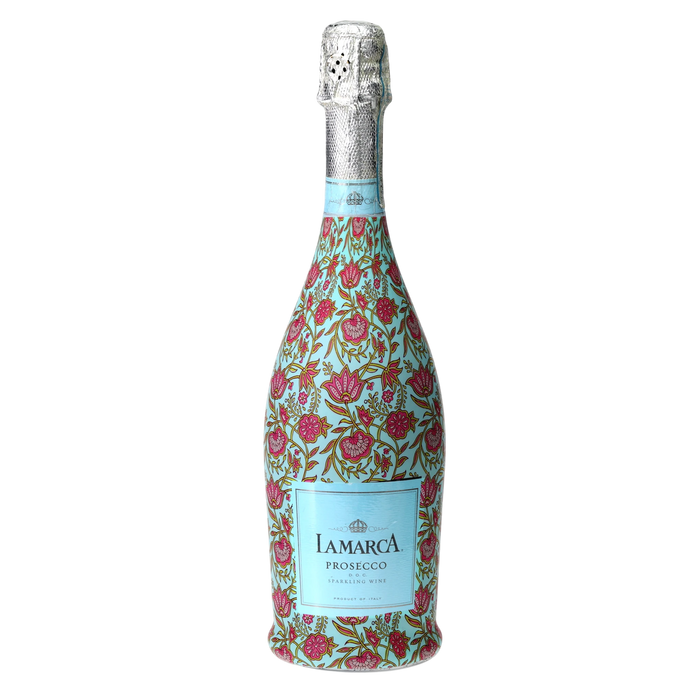 Pastel Spring Bloom Prosecco Bottle Wrap — 360 view