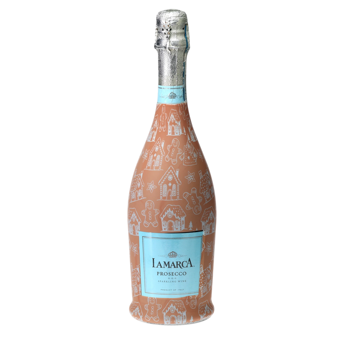 Gingerbread Village Prosecco Bottle Wrap — 360 view