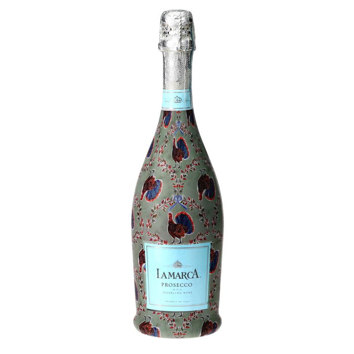 Autumn Turkey Trellis Prosecco Bottle Wrap — 360 view