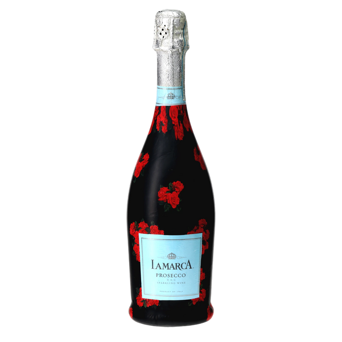 Crimson Roses Prosecco Bottle Wrap — 360 view
