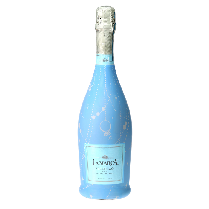 Blue Pearls & Prosecco Prosecco Bottle Wrap — 360 view