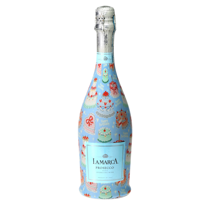 Birthday Patisserie Prosecco Bottle Wrap — 360 view