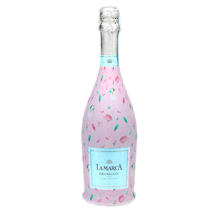 Clubs & Ribbons Prosecco Bottle Wrap — 360 view