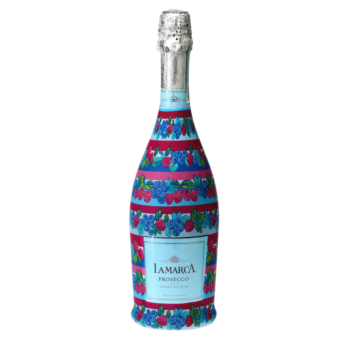 Summer Berry Harvest Prosecco Bottle Wrap — 360 view