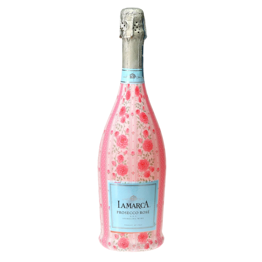 Beau Bottles Pink Chateau Rose Stripe - Prosecco Collection — 360 view