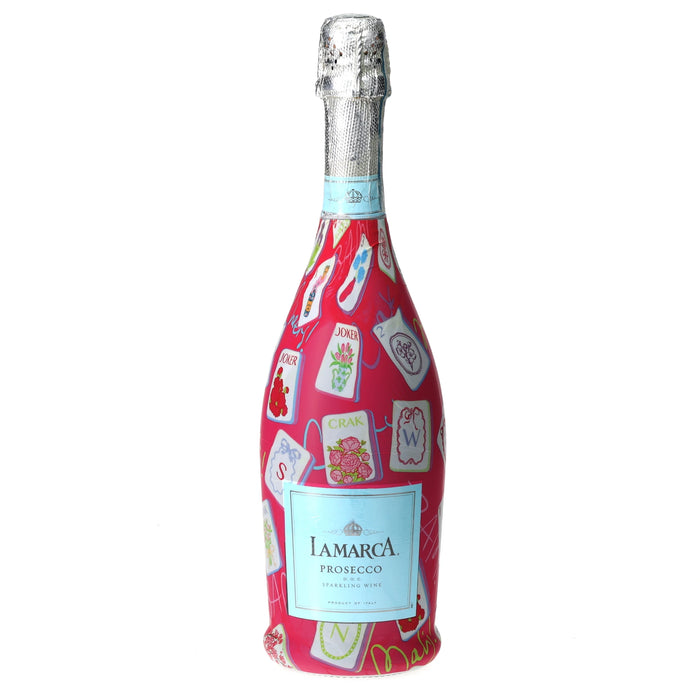Pink Mahjong Prosecco Bottle Wrap — 360 view