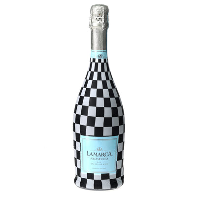 Beau Bottles Black and White Checkers Prosecco Bottle Wrap