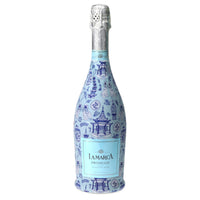 Thumbnail for Blue Chinoiserie Pagodas by Carrie Cantwell Prosecco Bottle Wrap