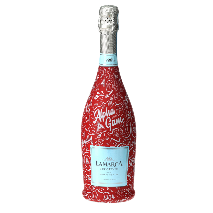 Alpha Gamma Delta Prosecco Bottle Wrap — 360 view
