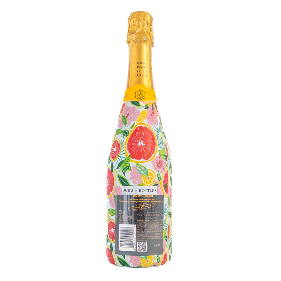 Preppy Grapefruits Bottle Wrap on Champagne Bottle