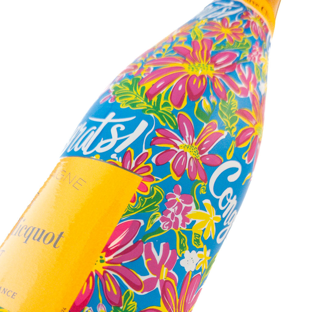 Preppy Congrats Bottle Wrap on Champagne Bottle