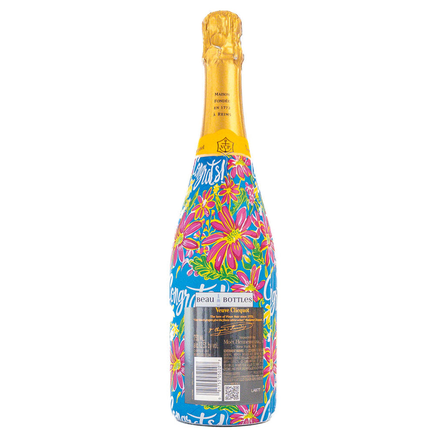 Preppy Congrats Bottle Wrap on Champagne Bottle